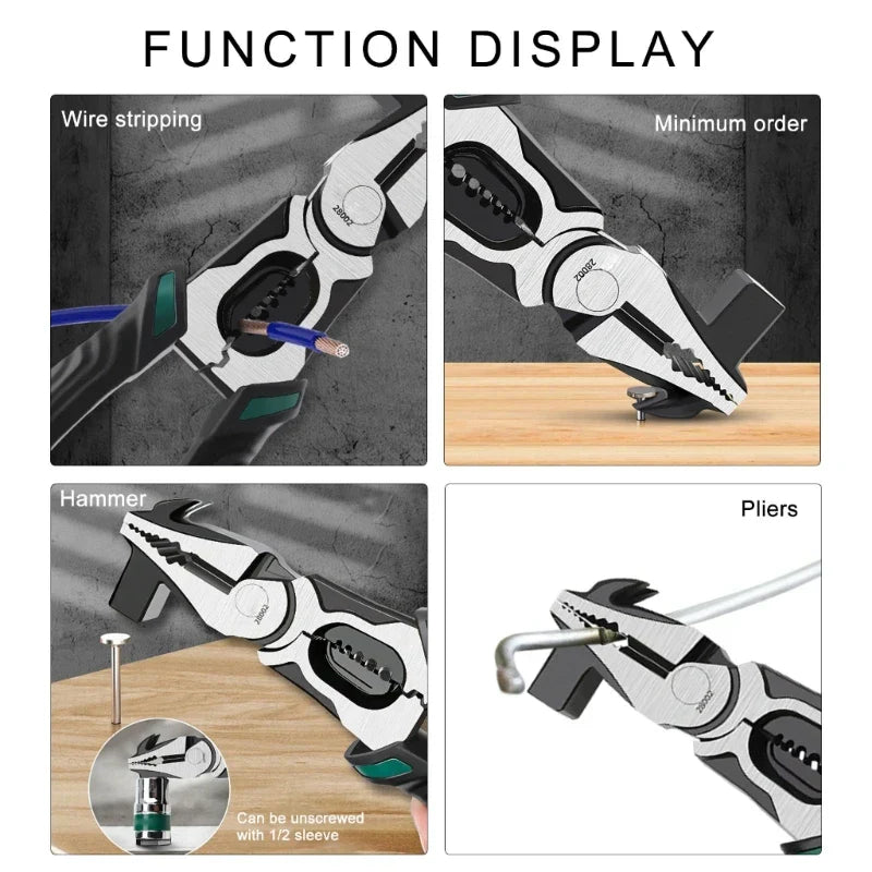 Sikunuo | Heavy-Duty Industrial Precision Multifunctional Pliers Hammer