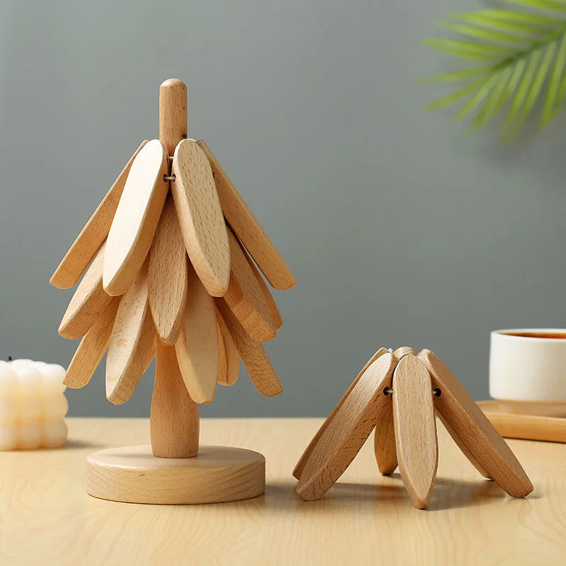 Sikunuo | Wooden Tree Heat Resistant Coaster Set