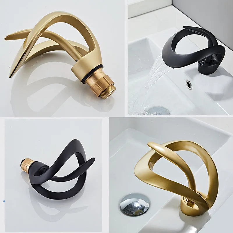 Sikunuo | Modern Creative Brass Waterfall Design Faucet