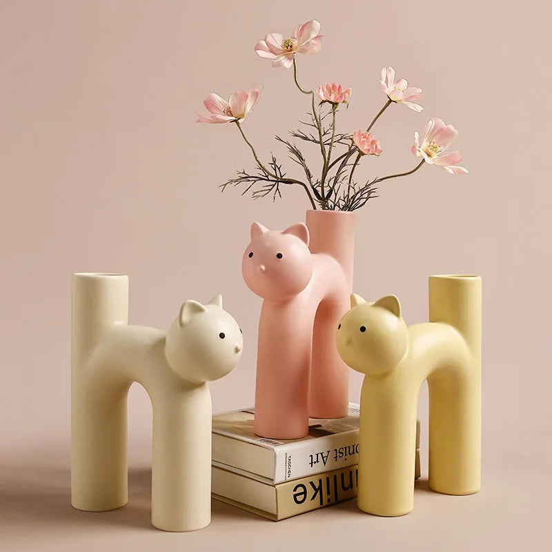 Sikunuo | Mini Cat Elegant Minimal H-shaped Flower Vase