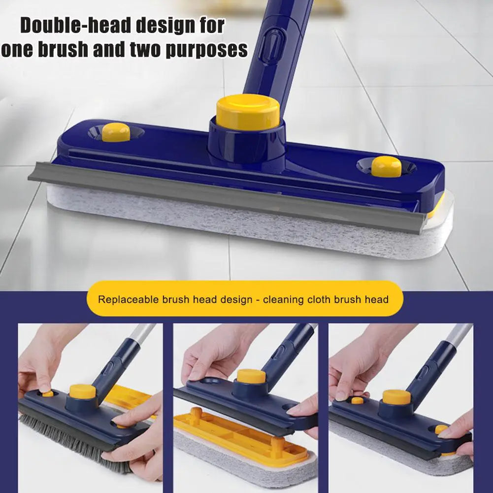 Sikunuo | 2in1 V-Shaped Long Handle Floor Scrub Edge Cleaner Brush