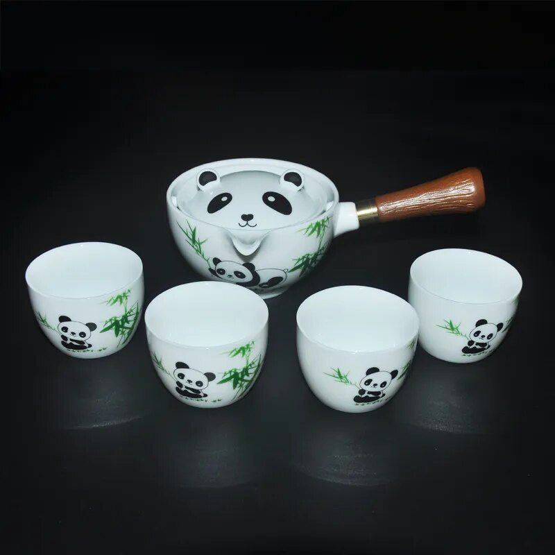 Sikunuo | Panda Spin Rotating Tea Set