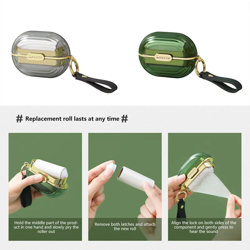 Sikunuo | Pocket Size Quick Clean Lint Roller Keychain