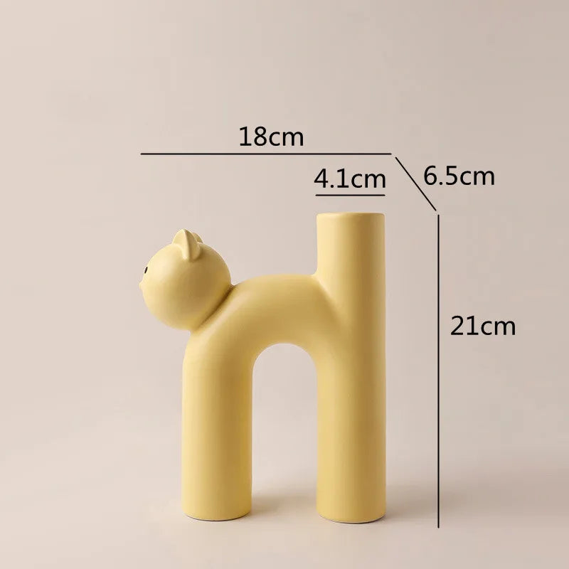 Sikunuo | Mini Cat Elegant Minimal H-shaped Flower Vase