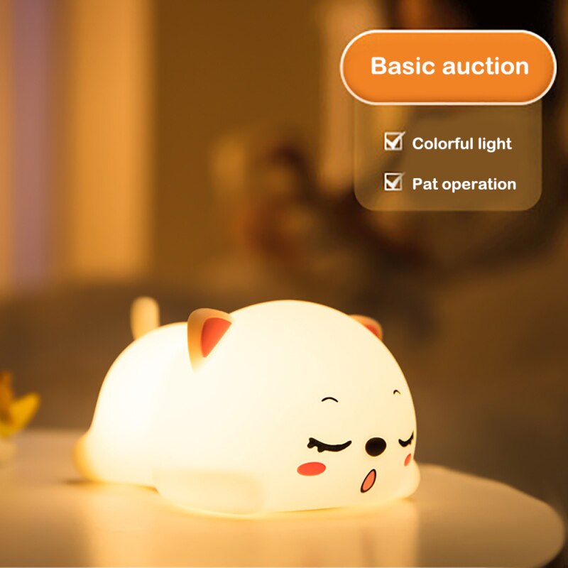 Sikunuo | Mini Cat LED Touch Sensor Night Lamp