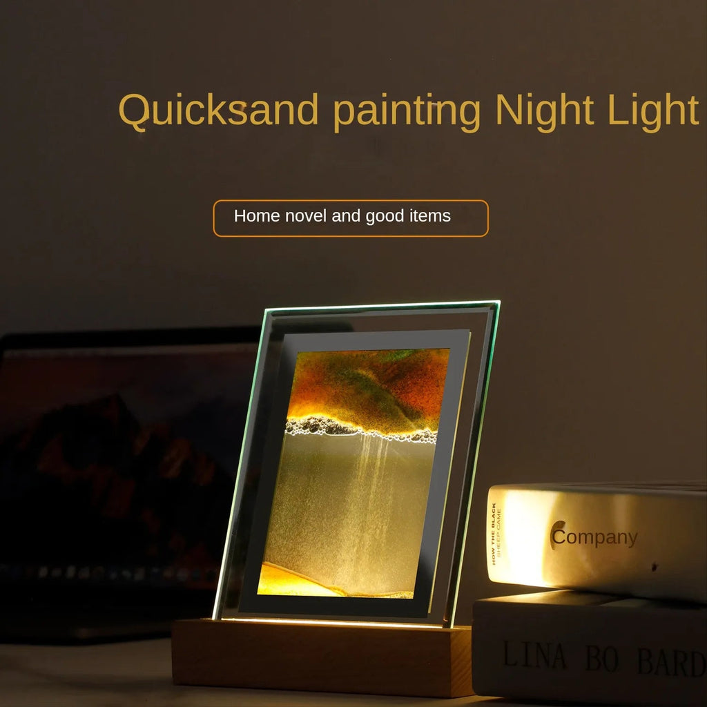 Sikunuo | Sand Art LED Quicksand Artistic Table Lamp