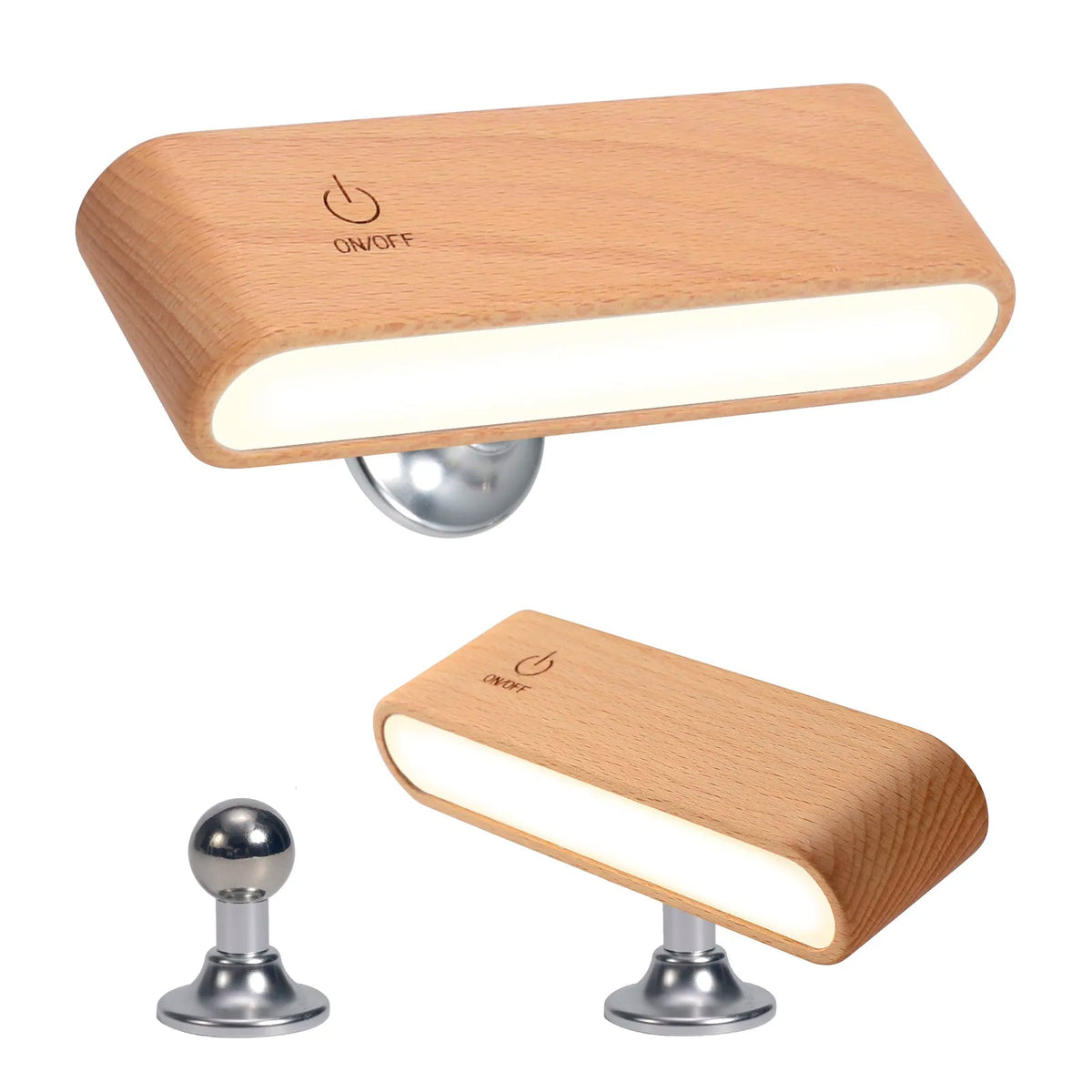 Sikunuo | Rotatable Magnetic Wooden Rechargeable LED Night Lamp