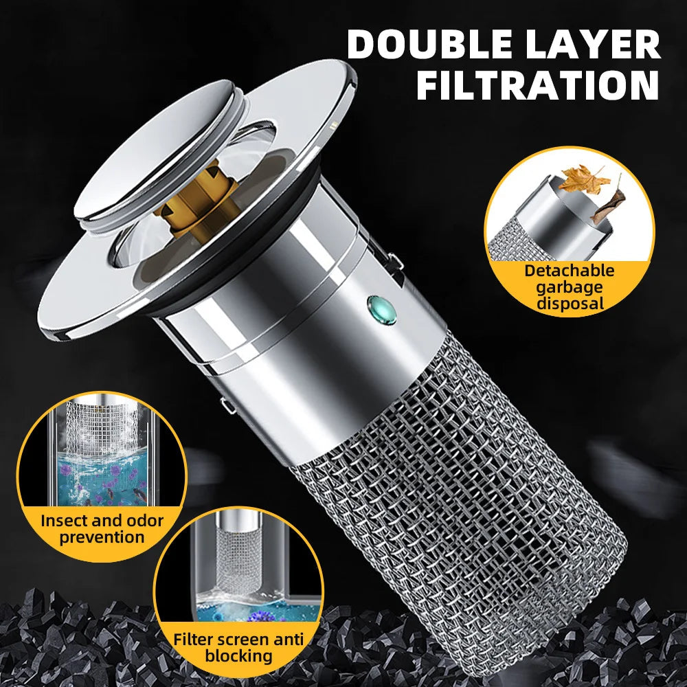 Sikunuo | Pop-up Anti Clogging Drain Sink Strainer Filter
