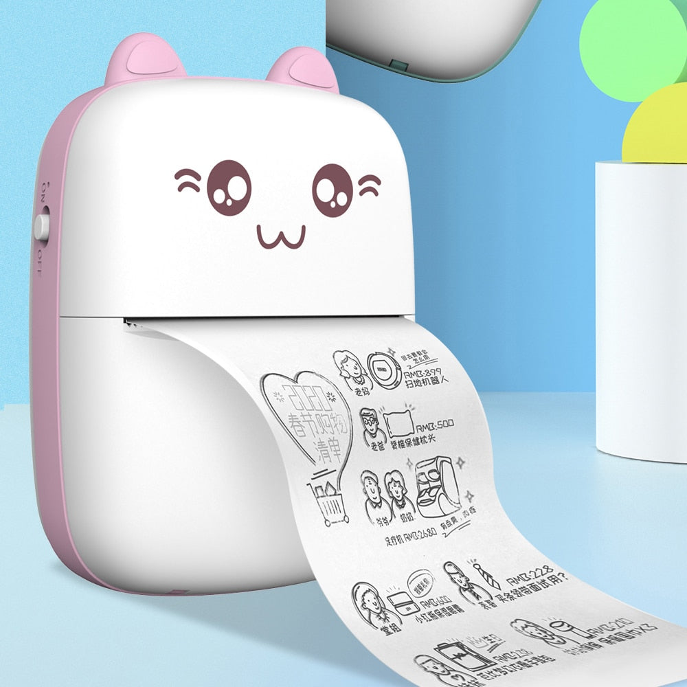 Sikunuo | Mini Cat Thermal Bluetooth Label Printer