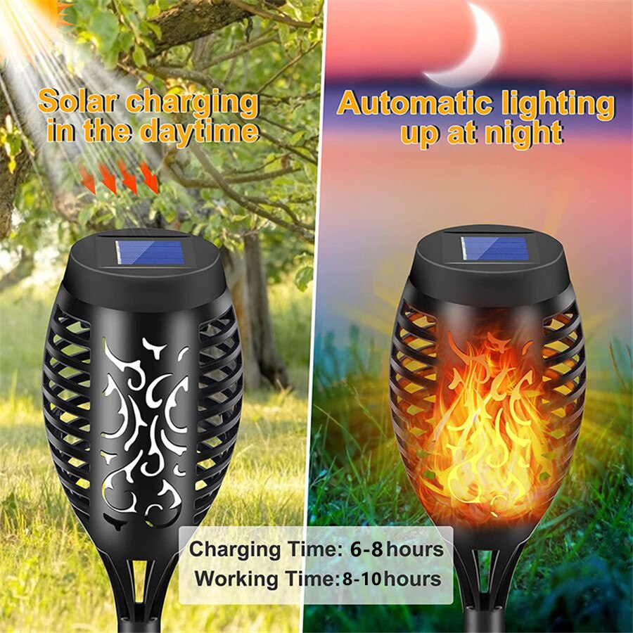Sikunuo | Outdoor LED Solar Artificial Flame Lamp