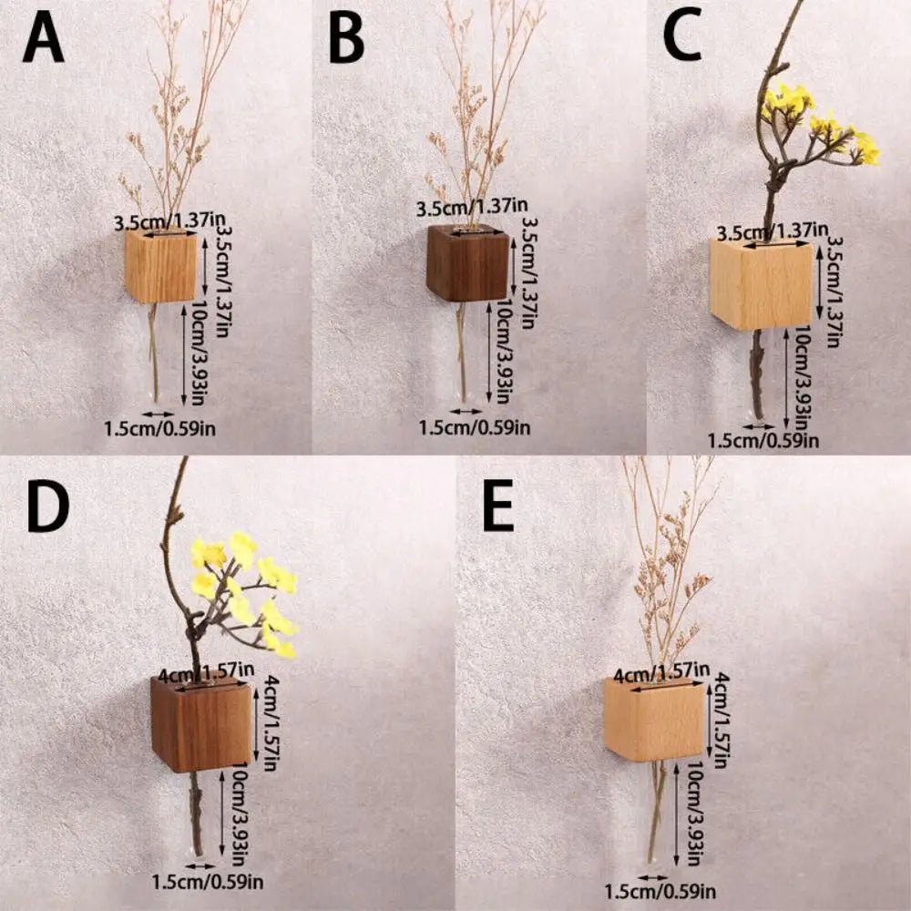 Sikunuo | Wooden Magnetic Flower Tube Vase