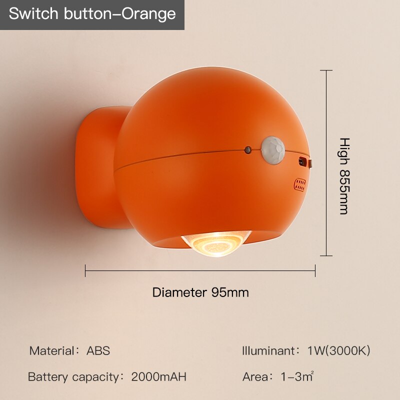 Sikunuo | Eye Project Motion Sensor Rechargeable Wall Lamp