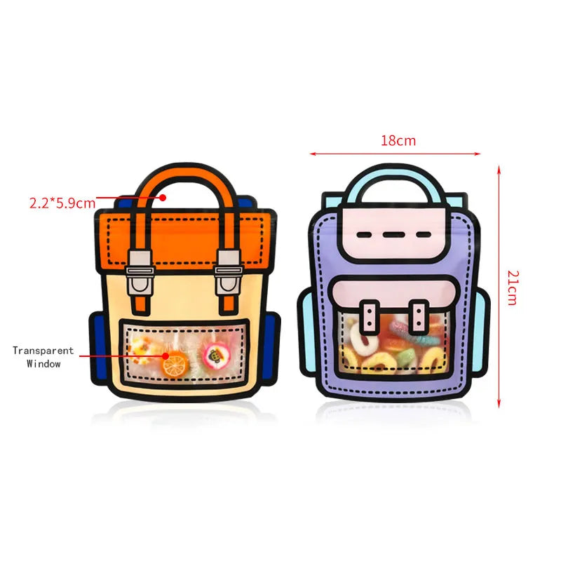 Sikunuo | 50pcs Creative 2D Cartoon Schoolbag