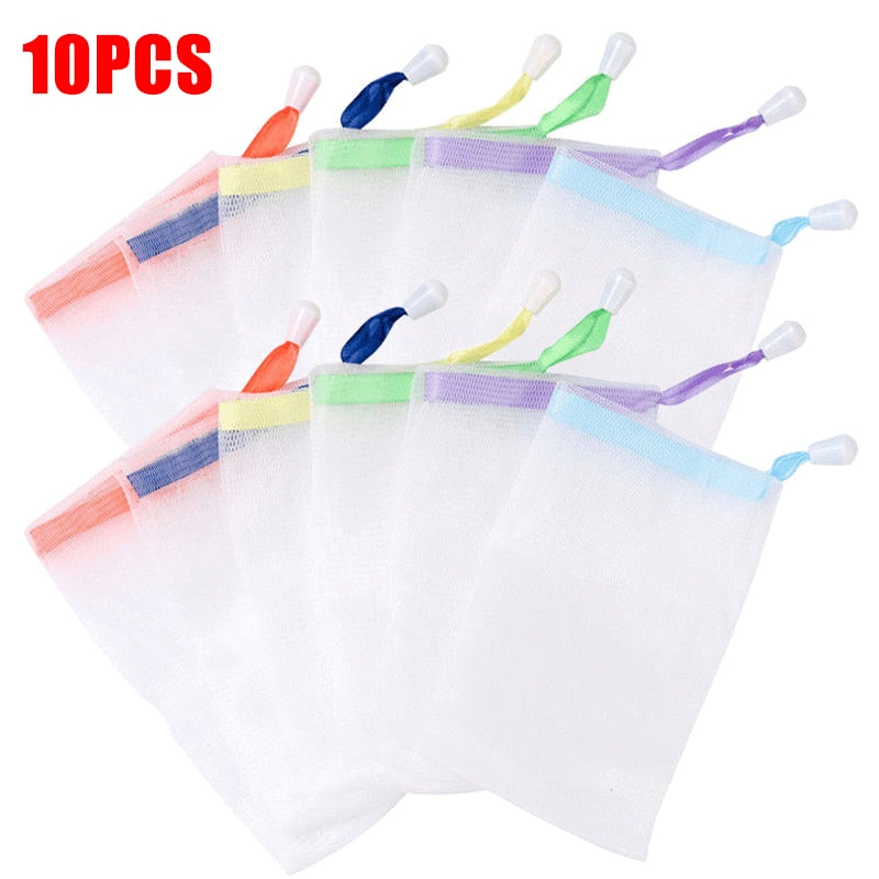 Sikunuo | 10Pcs Hangable Soap Organizer Mesh Bag