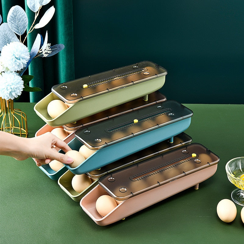 Sikunuo | Automatic Stackable Refrigerator Egg Storage Box