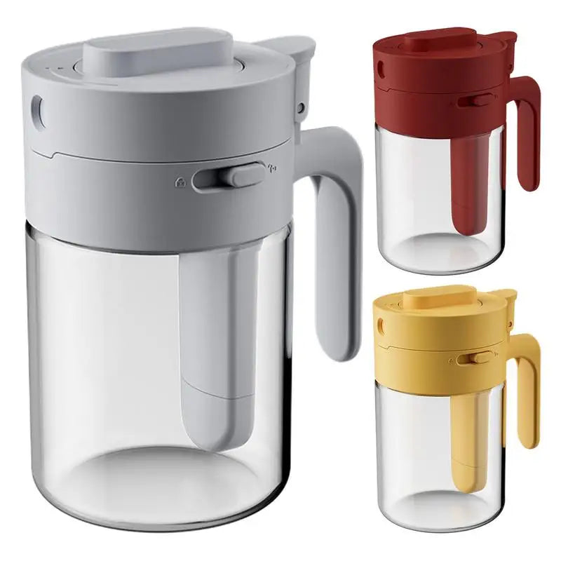 Sikunuo | Transparent Glass Lockable Airtight  Seasoning Jar with Spoon