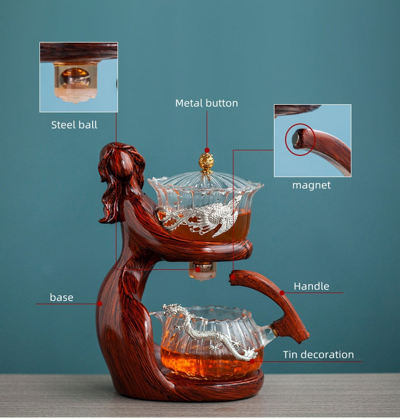 Sikunuo | Dreamy Mermaid Wooden Teapot