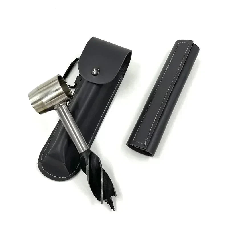 Sikunuo | Bushcraft Hand Drill FerroDrill | Outdoor Survival Tool | Robust Carbon Steel | 16.5 cm