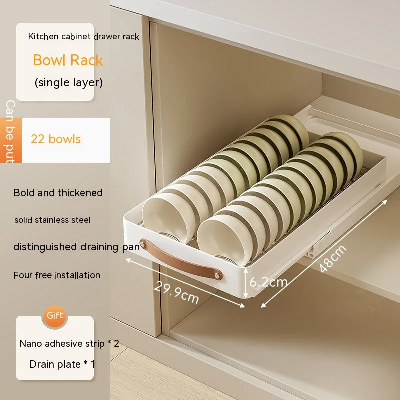 Sikunuo | Stainless Store Kitchen Cabinet Pull-Out Sliding Organizer