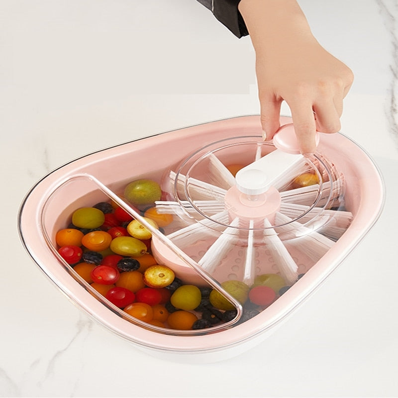 Fruit and Vegetable Washing Basket with Manual Drain