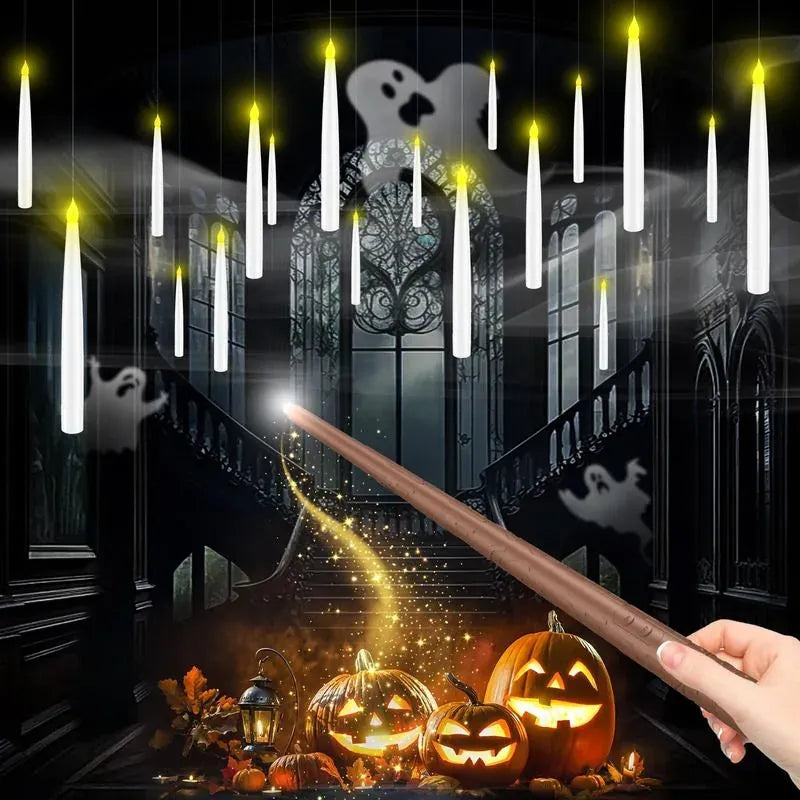 Floating LED Candles with Magic Wand – 10 Piece Set