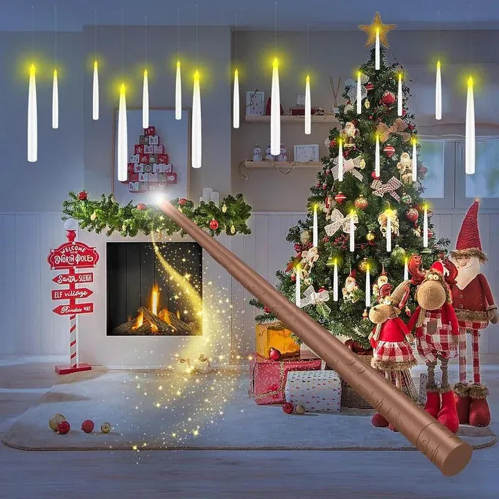 Floating LED Candles with Magic Wand – 10 Piece Set