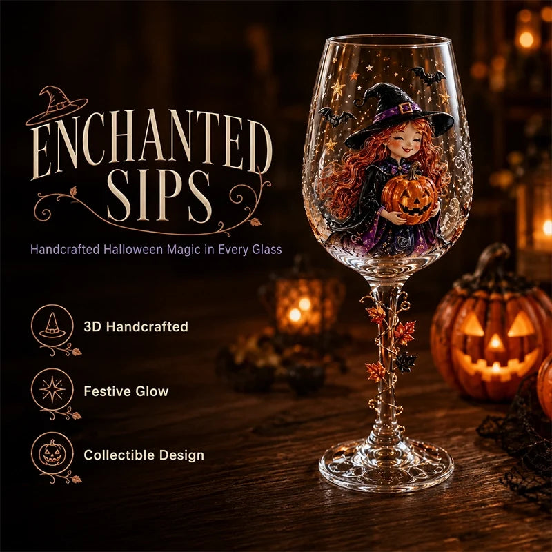 Halloween 3D Stemmed Wine Goblet