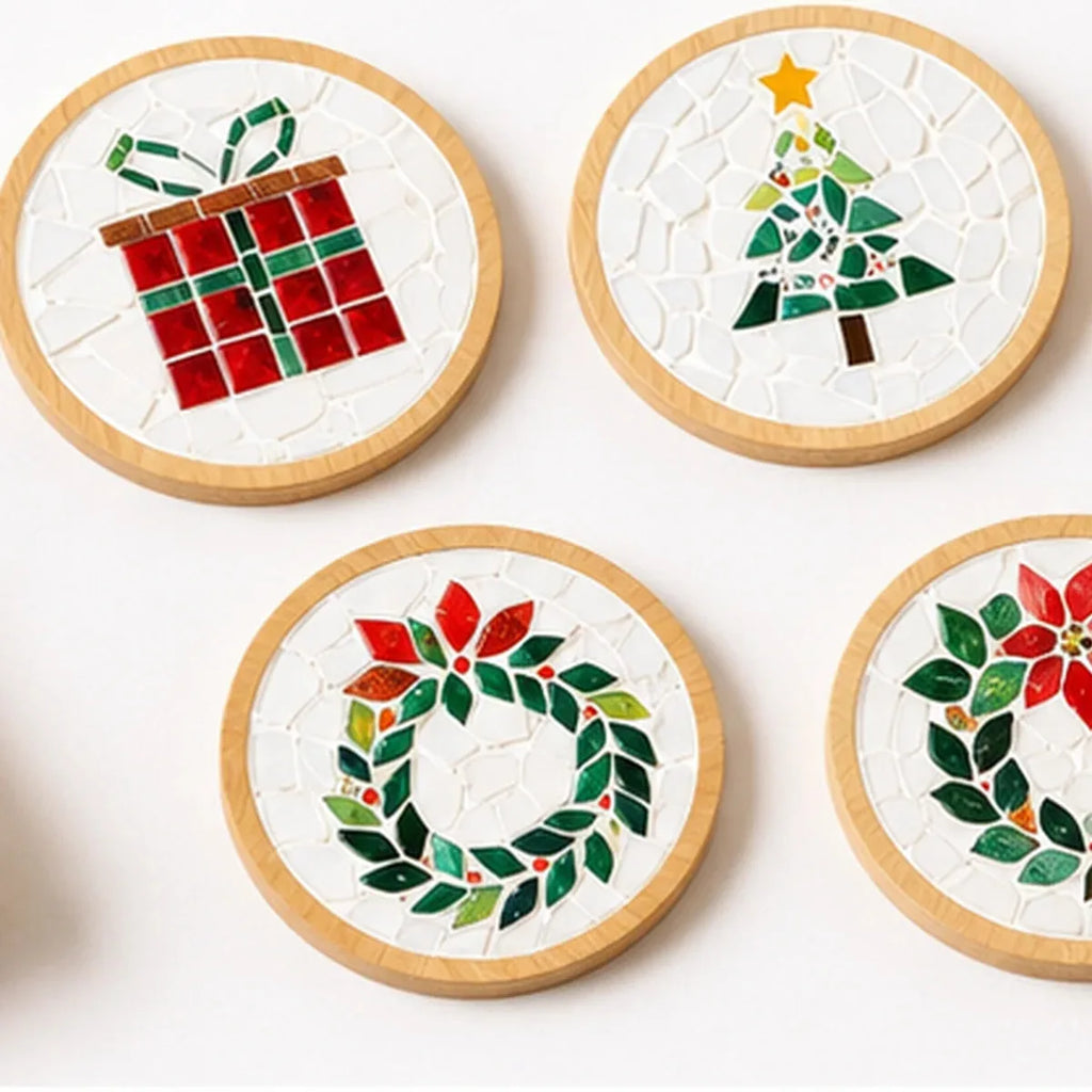 DIY Mosaic Christmas Coaster Kit – 6 Designs