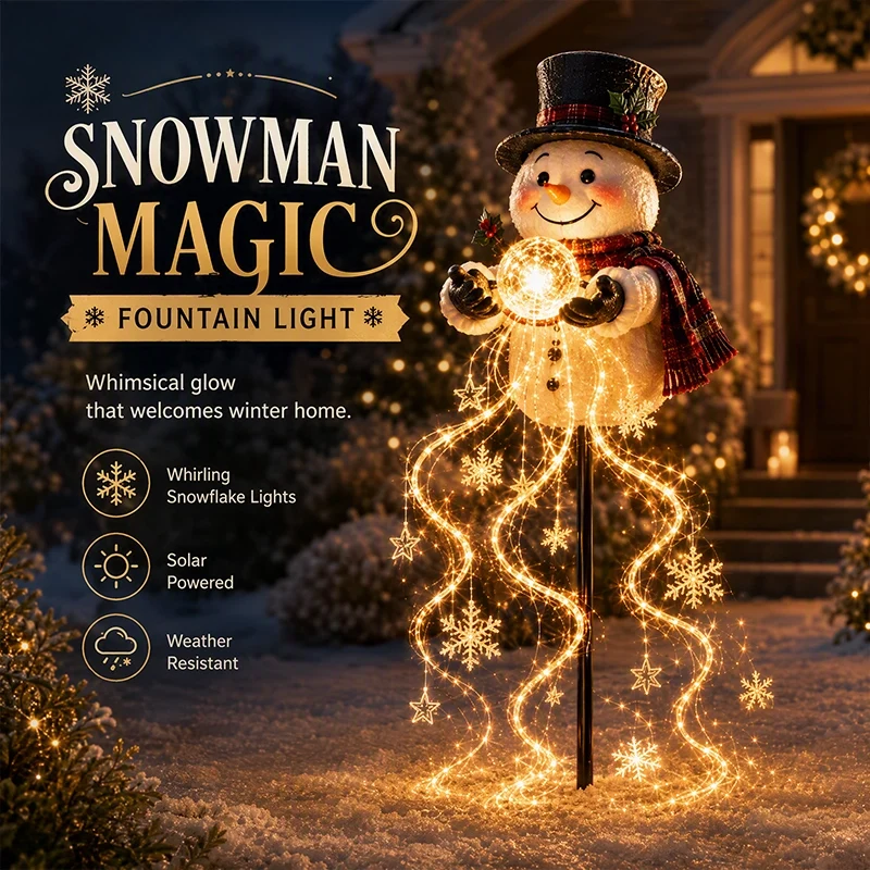Snowman Magic Fountain Garden Light