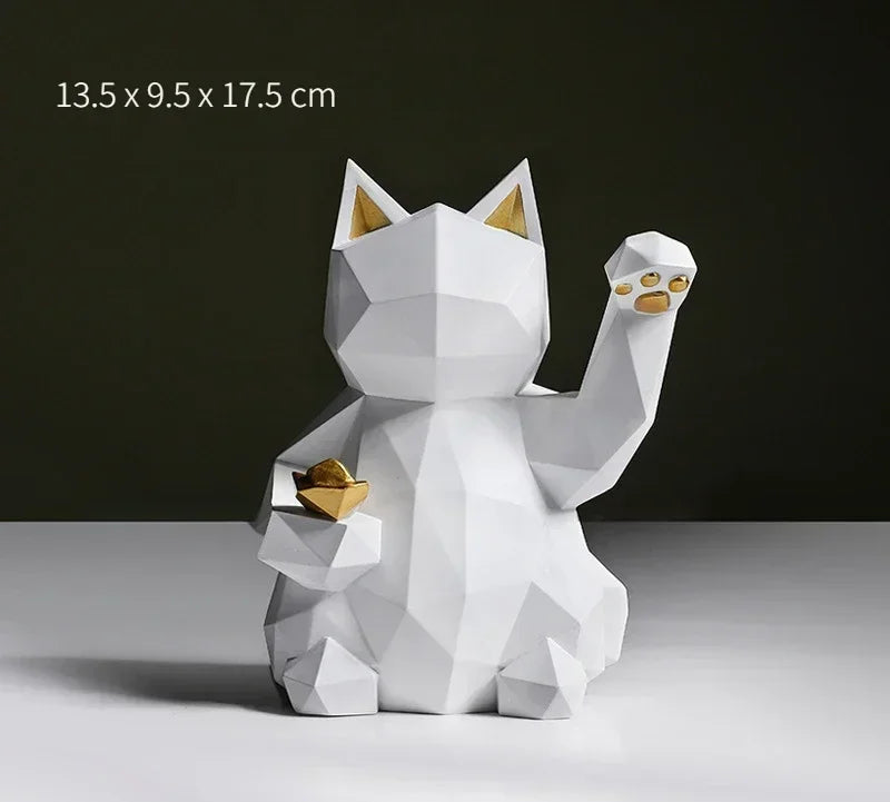Sikunuo | Nordic Minimalism Geometry Lucky Cat Statues