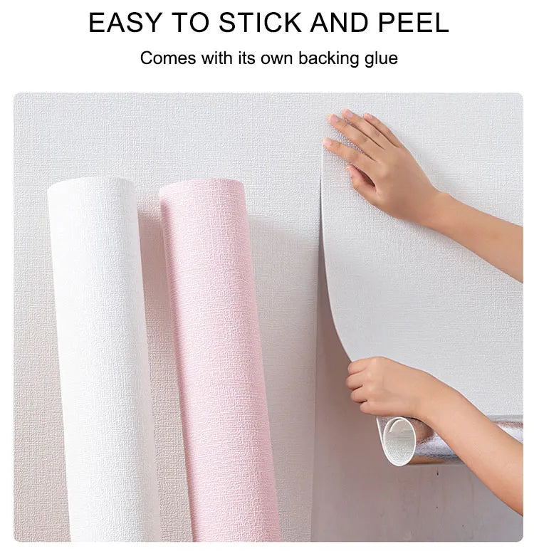 Sikunuo | 3D Linen Self-Adhesive Waterproof Wall Sticker