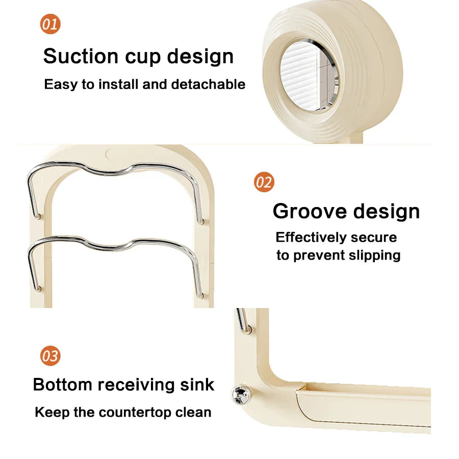 Sikunuo | Suction Wall-Mounted Pot Lid Organizer Storage Rack