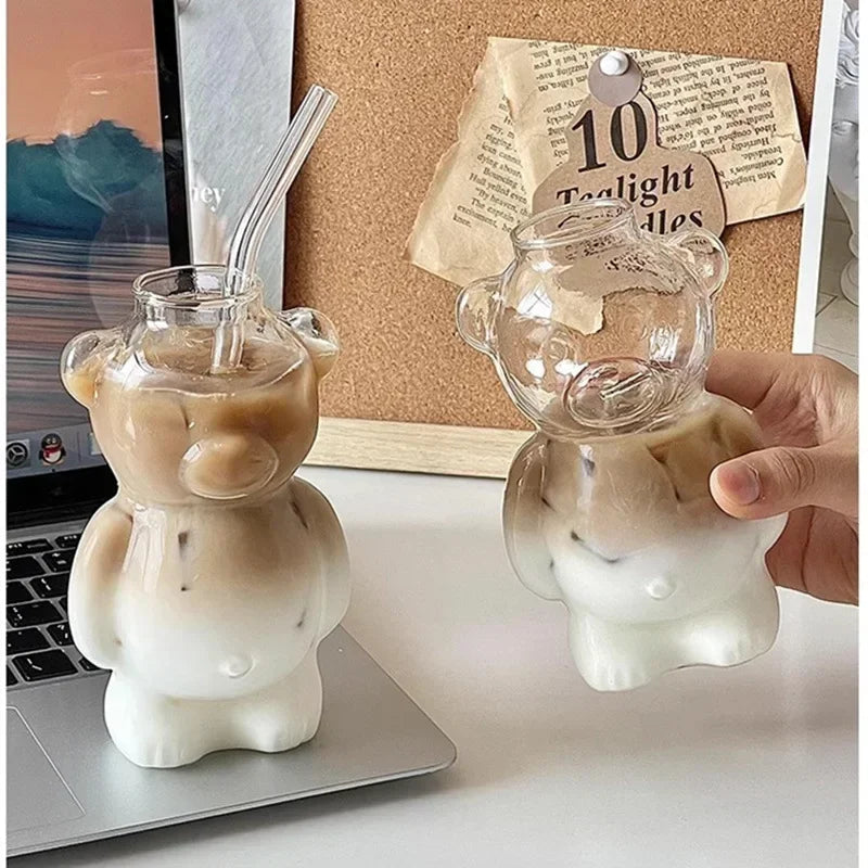 Sikunuo | Happy Bear Glass Coffee Mug