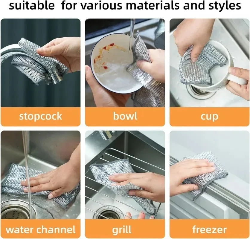 Sikunuo | Silver Wire Double-Sided Ultra-Absorbent Design Cleaning Cloth