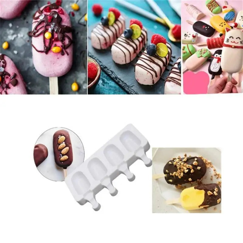 Sikunuo | 4-Rack Non-Stick Popsicle Ice Cream Mold