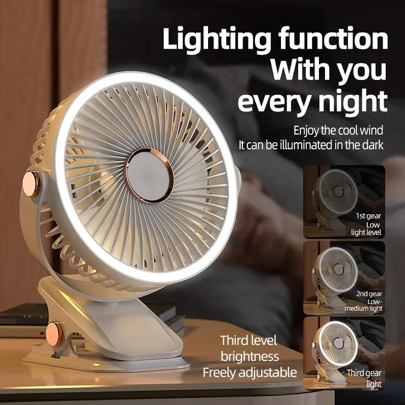 Sikunuo | Multi-Angle Outdoor Clip-On Rechargeable Cooling Fan