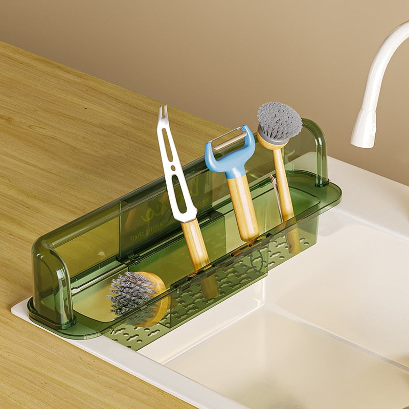 Sikunuo | Splash-Proof Telescopic Sink Storage Rack