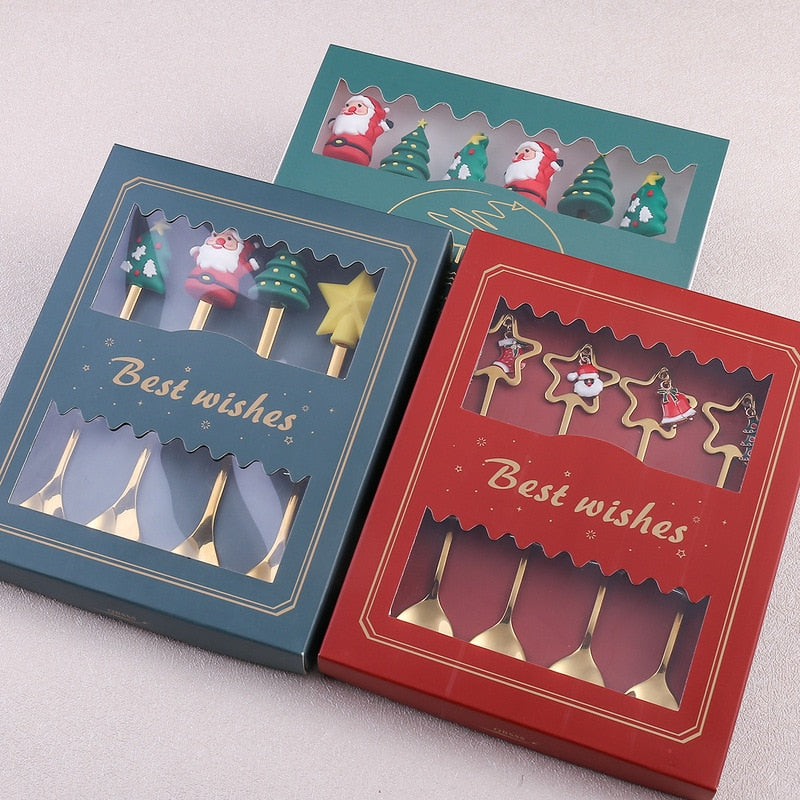 Sikunuo | 4Pcs Christmas Best Wishes Tableware Set