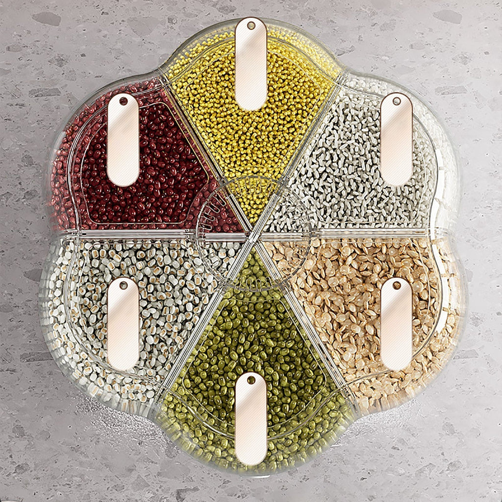 Sikunuo | 6-Grid Rotating Grain Storage Dispenser