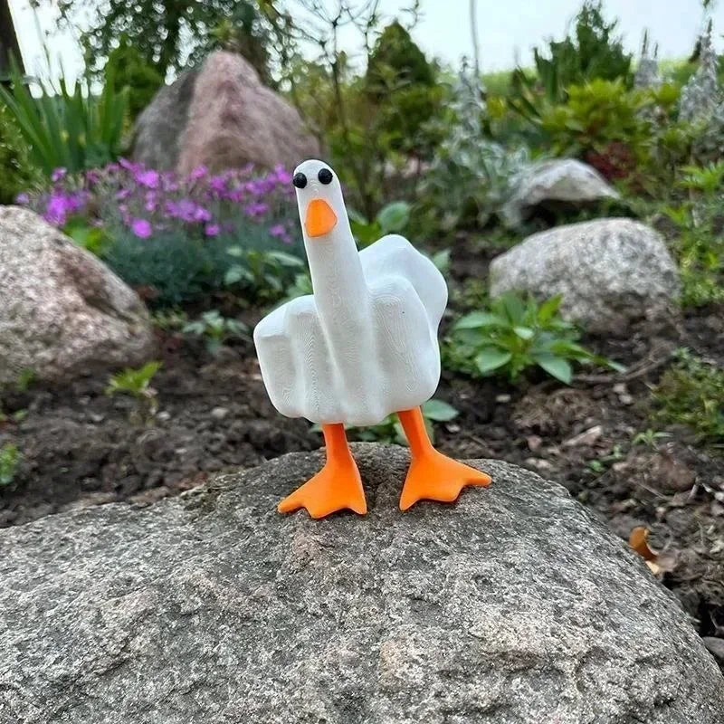 Sikunuo | Middle Finger Resin Duck Decor