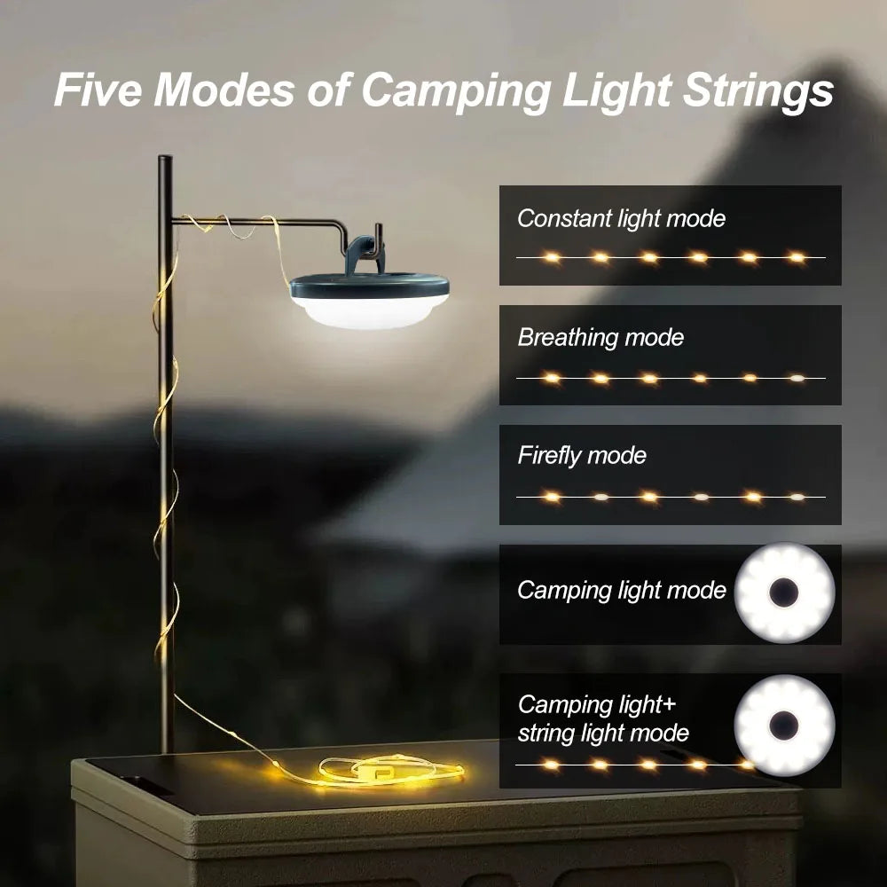 Sikunuo | Star String USB Rechargeable Camp String Lights