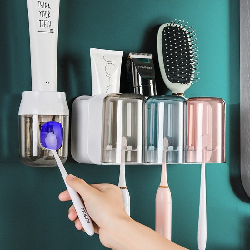Sikunuo | Wall-Hanging Mouthwash Cup Toothbrush Holder