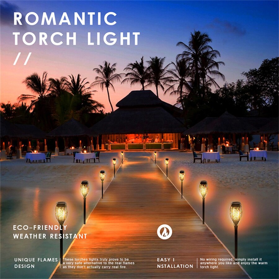 Sikunuo | Outdoor LED Solar Artificial Flame Lamp