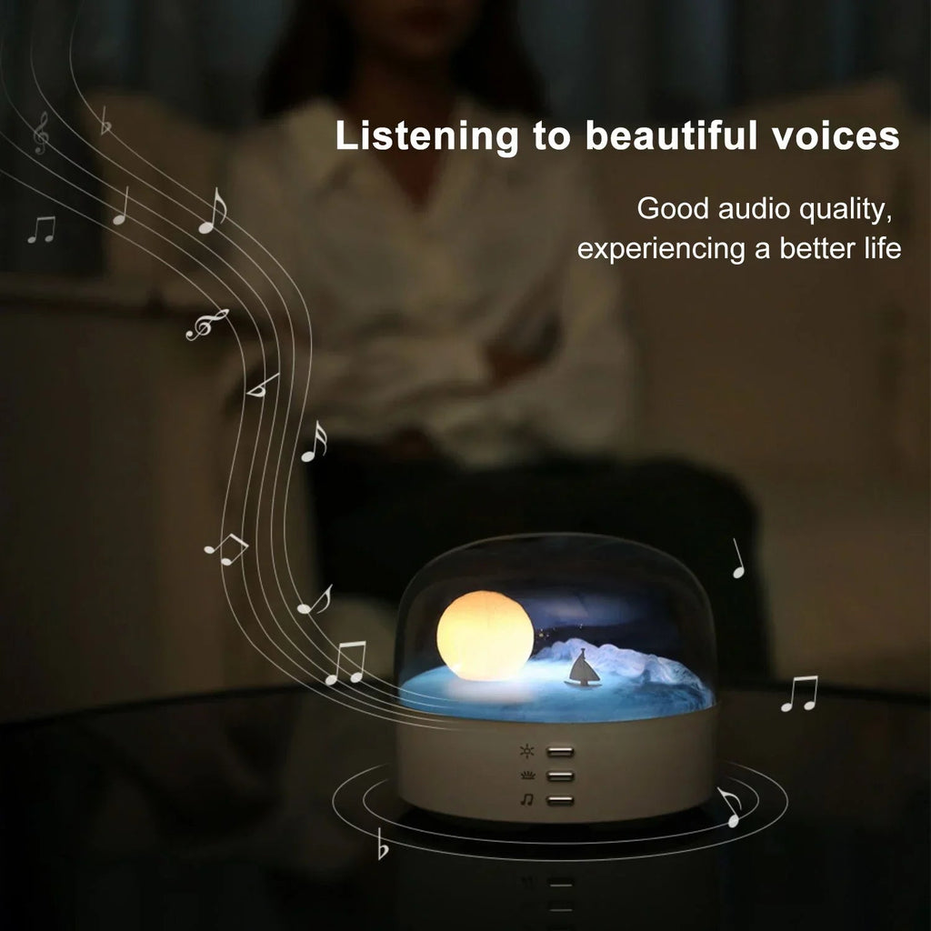 Sikunuo | 3D Mysterious Moon LED Night Light Speaker