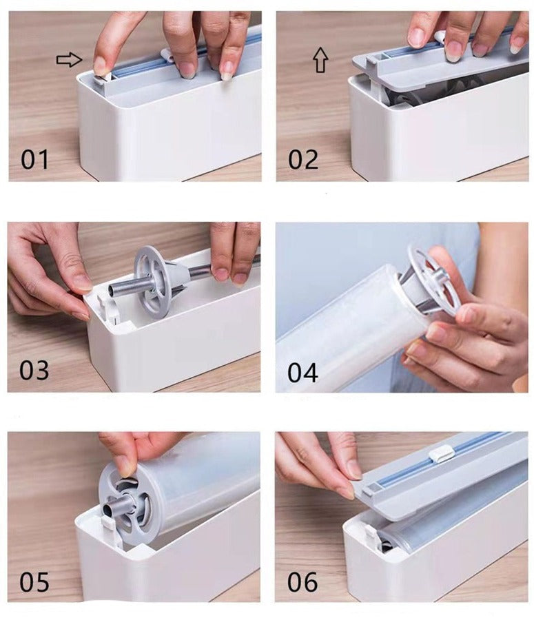 Sikunuo | Wall-Mounted Adjustable Plastic Wrap Dispenser