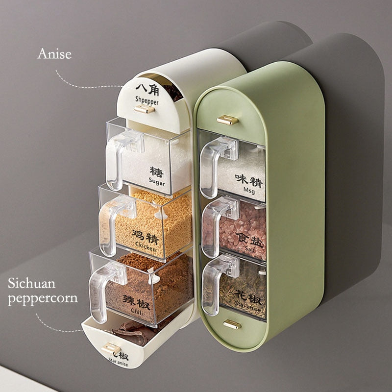 Sikunuo | Kitchen Organizer Wall-Mounted Seasoning Station