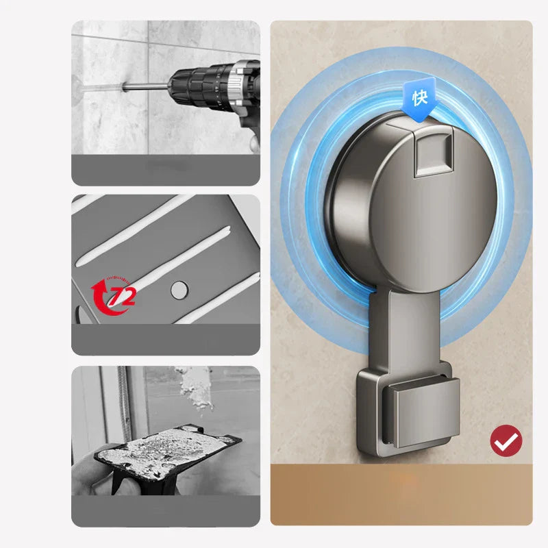 Sikunuo | No-Drill Suction Powered Corner Bathroom Organizer