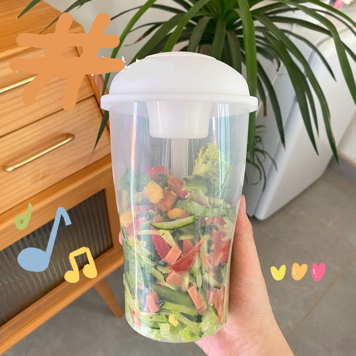 Sikunuo | Portable Built-in Fork Mini Salad Cup