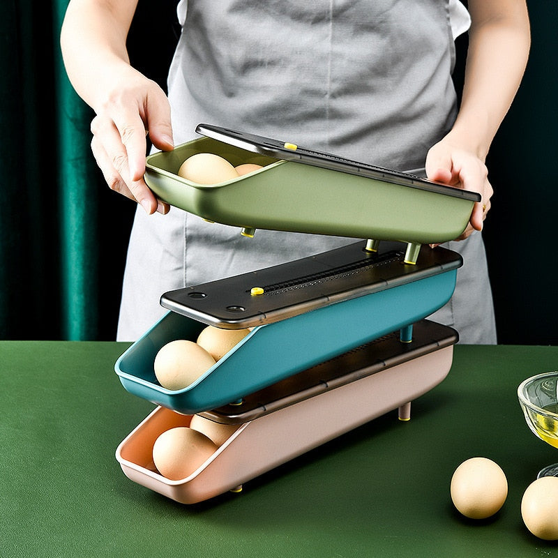 Sikunuo | Automatic Stackable Refrigerator Egg Storage Box