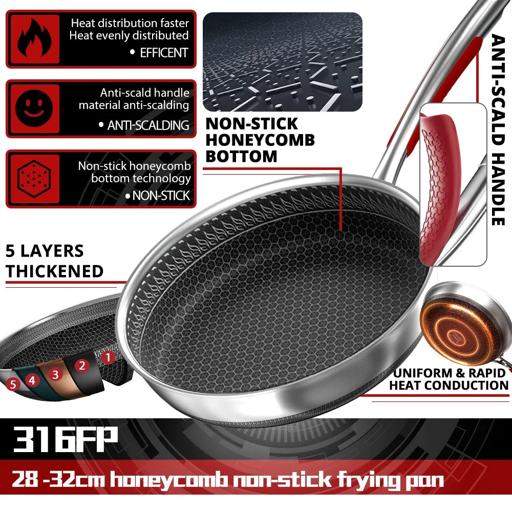 Sikunuo | Safe Cook Nonstick Antibacterial Stainless Steel Pan